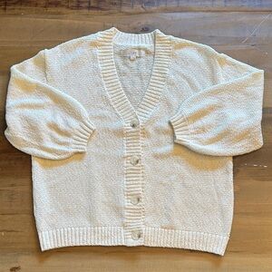 LOFT Cream Cardigan Sweater